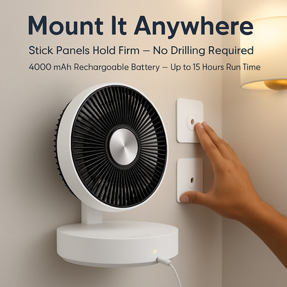 Foldable Rechargeable LED Desk Fan with Remote Oscillation